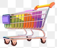 PNG Grocery shopping cart transportation consumerism supermarket. AI generated Image by rawpixel.