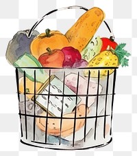 PNG  Steel storage basket vegetable white background freshness. AI generated Image by rawpixel.