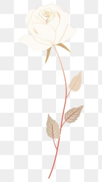 PNG Rose flower plant line. AI generated Image by rawpixel.