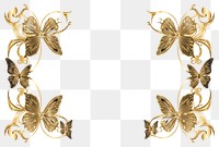PNG  Butterfly gold pattern white background. AI generated Image by rawpixel.