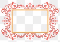 PNG  Coral pattern frame white background. AI generated Image by rawpixel.