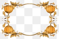 PNG  Pumpkin pattern frame white background. AI generated Image by rawpixel.