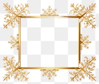 PNG  Snowflake frame gold white background. AI generated Image by rawpixel.