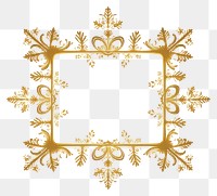 PNG  Snowflake pattern frame gold. AI generated Image by rawpixel.