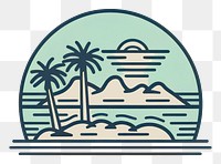 PNG Beach nature sketch logo. AI generated Image by rawpixel.