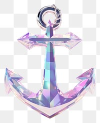 PNG Crystal holographic anchor white background electronics watercraft. AI generated Image by rawpixel.