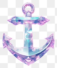 PNG Crystal holographic anchor white background electronics chandelier. AI generated Image by rawpixel.