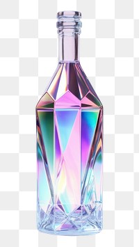 PNG Crystal holographic wine bottle perfume glass drink. AI generated Image by rawpixel.