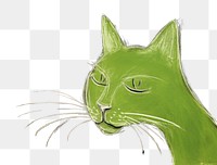 PNG Cat green animal mammal. 