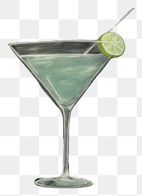 PNG Cocktail martini sketch drink. 