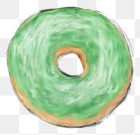 PNG Donut green confectionery creativity. AI generated Image by rawpixel.