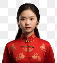 PNG  Chinese women dress red red background. AI generated Image by rawpixel.
