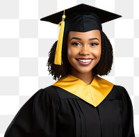 photo of *a student graduation african woman*, isolated on color background --ar 3:2 --style raw