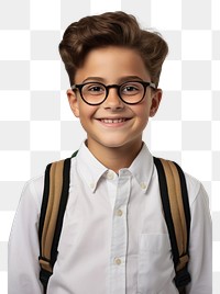 PNG  A smile student boy portrait glasses shirt. AI generated Image by rawpixel.