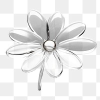 PNG Daisy flower jewelry brooch white