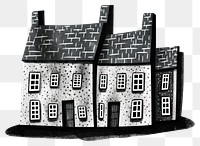 PNG Town house architecture building cartoon. AI generated Image by rawpixel.
