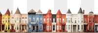 PNG Layers of American row houses architecture building white background. AI generated Image by rawpixel.