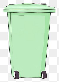 PNG Green trashcan cartoon line recycling. AI generated Image by rawpixel.