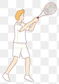 PNG Man playing tennis cartoon sports racket. AI generated Image by rawpixel.
