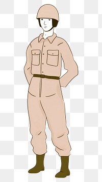 PNG Soldier cartoon helmet khaki. AI generated Image by rawpixel.