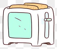 PNG Toaster with a slice of bread appliance cartoon sketch. 