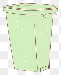 PNG Green trashcan cartoon line flowerpot. AI generated Image by rawpixel.