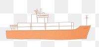 PNG Cargo ship watercraft vehicle cartoon. 