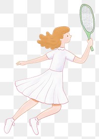 PNG Girl playing tennis footwear cartoon sports. AI generated Image by rawpixel.