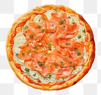 PNG Pizza salmon plate food. AI generated Image by rawpixel.