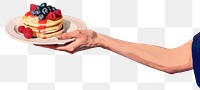 PNG Arm pancake berry fruit. AI generated Image by rawpixel.