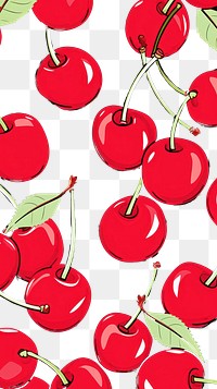PNG Cherry pattern fruit plant. AI generated Image by rawpixel.