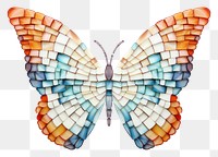 PNG Butterfly art mosaic white background. AI generated Image by rawpixel.