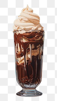 PNG Iced chocolate with creams dessert sundae food. AI generated Image by rawpixel.