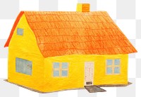 PNG Yellow house architecture building cottage. AI generated Image by rawpixel.