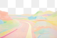 PNG  Highway road backgrounds painting drawing. AI generated Image by rawpixel.