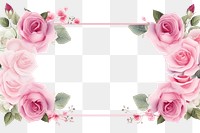 PNG Blank rectangle pink roses frame on white background flower plant inflorescence. AI generated Image by rawpixel.