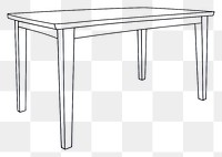 PNG  Table furniture sketch desk. AI generated Image by rawpixel.