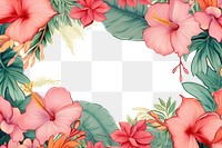 PNG Tropical ornament frame backgrounds hibiscus graphics. AI generated Image by rawpixel.