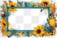 PNG Van gogh inspired ornament frame backgrounds sunflower graphics. AI generated Image by rawpixel.