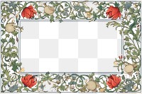 PNG William morris inspired ornament frame backgrounds graphics pattern. AI generated Image by rawpixel.