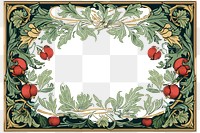 PNG William morris inspired ornament frame backgrounds tapestry graphics. AI generated Image by rawpixel.