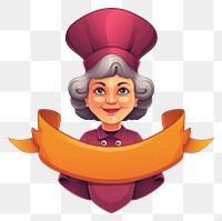 PNG Grand mother chef portrait cartoon white background. AI generated Image by rawpixel.