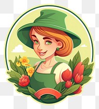 PNG Mother gardener logo photography creativity. AI generated Image by rawpixel.