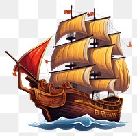 PNG Pirate ship sailboat vehicle white background. AI generated Image by rawpixel.