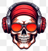PNG Rocker skull white background electronics accessories. AI generated Image by rawpixel.