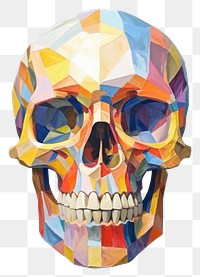 PNG  Skull shape art white background. AI generated Image by rawpixel.
