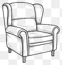 PNG  Armchair furniture sketch line. AI generated Image by rawpixel.