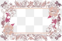 PNG Batik pattern ornament frame backgrounds graphics flower. AI generated Image by rawpixel.