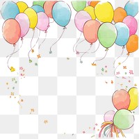 PNG Balloons frame backgrounds paper celebration. AI generated Image by rawpixel.