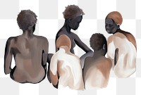 PNG  Black people adult back togetherness. AI generated Image by rawpixel.